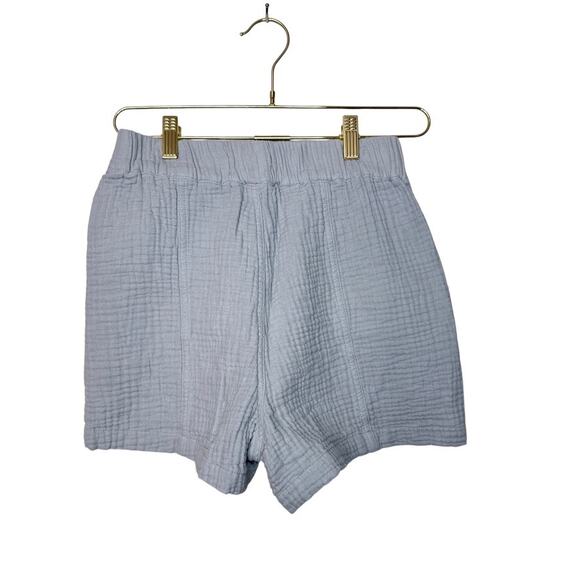 Madewell Lightspun Easy Pull-On Cotton Gauze Shorts Light Blue Women XXS - Picture 2 of 8